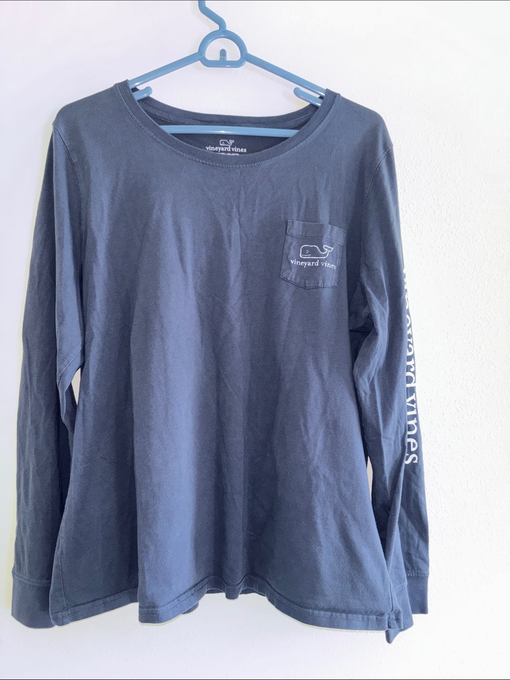 Vineyard Vines Navy Whale Pocket Long Sleeve Shirt